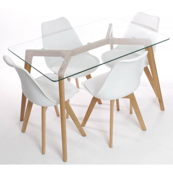 Sillas comedor plástico y madera