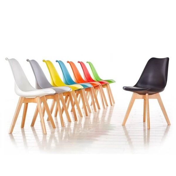Sillas comedor plástico y madera