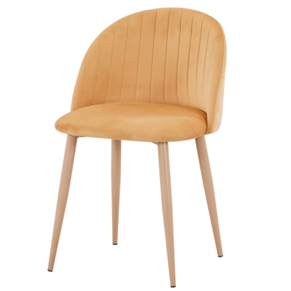 sillas terciopelo comedor con patas metálicas imitación madera, diseño moderno, disponibles en varios colores