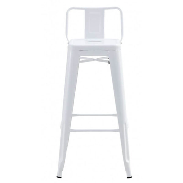 banquetas altas de hierro con respaldo blanca ideal para mesas altas