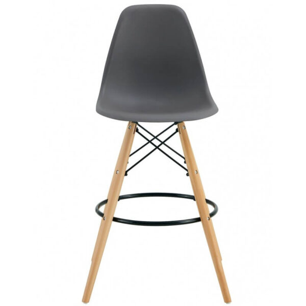 Taburete Star gris oscuro, carcasa ergonómica de polipropileno y diseño moderno, perfecto para cocinas económicas