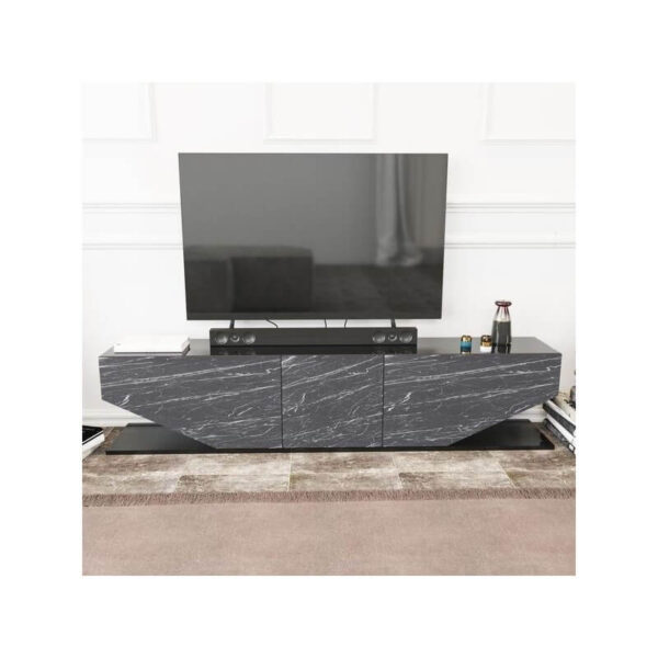 Mueble TV mármol negro VIOLET 180 cm de diseño elegante
