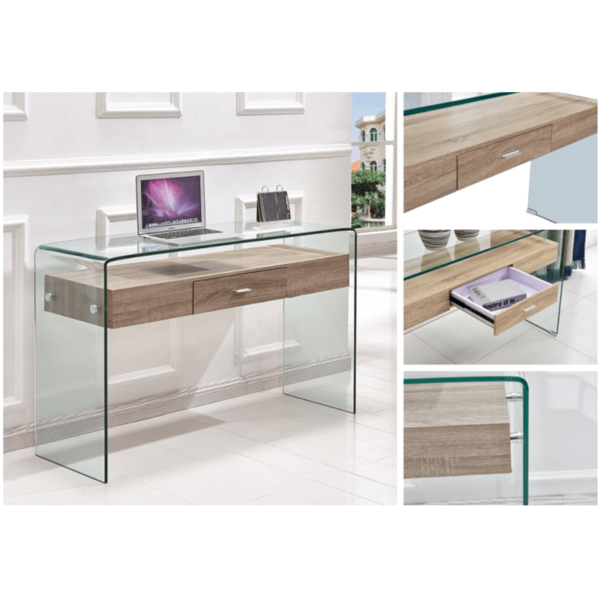 Consola cristal y madera recibidor