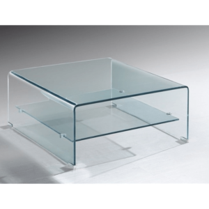 Mesa baja cristal curvado