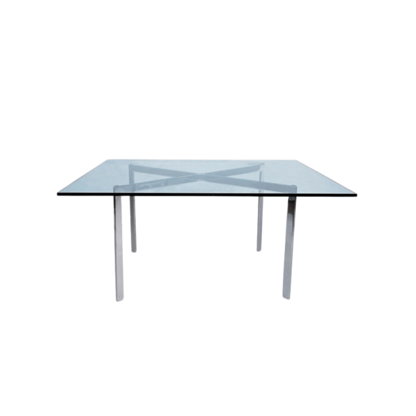 Mesa baja cristal y acero