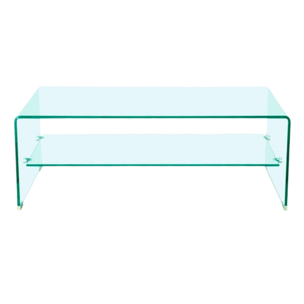 Mesa centro cristal curvado