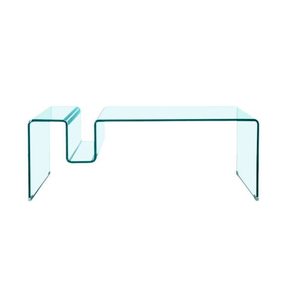 Mesa de centro vidrio curvo