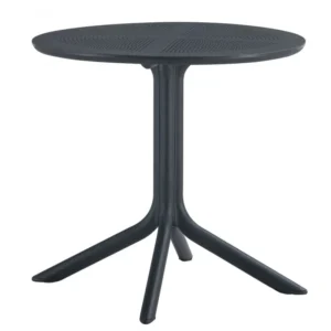 Mesa exterior redonda negra