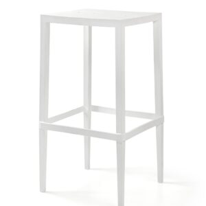 Mesa exterior Chopin 50 blanco alta apilable de polipropileno reforzado para terraza y jardín 56x103 cm