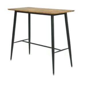 Mesa alta Nitra 120 negro con armazón metálico negro y tapa DM vintage 120x60 cm para cocina