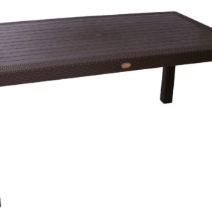 Mesa exterior faro 150 chocolate de polipropileno imitación ratán 150x90 cm para terraza y jardín