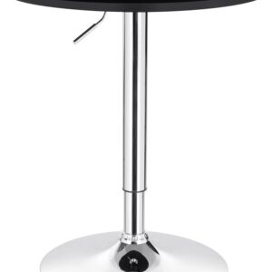 Mesa alta mabel 70 negro graduable con tapa soft negra y base cromada para cocina