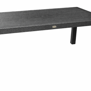 Mesa exterior Mijas 150 antracita de polipropileno con acabado imitación ratán para terraza y jardín