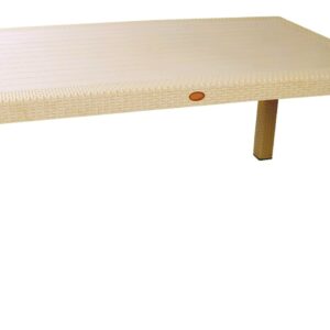 Mesa exterior Mijas 150 capuccino de polipropileno imitación ratán para terraza y jardín