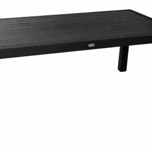 Mesa exterior mijas 150 negro polipropileno imitación rattán para terraza y jardín