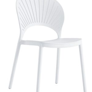 Silla de plastico abanico 84 blanco apilable en polipropileno para terraza, jardín y hostelería