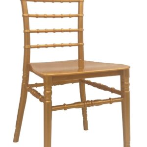 Silla de plastico chiavari new 40 dorado apilable para eventos y hostelería, polipropileno reforzado
