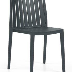 Silla de exterior Chopin 48 antracita apilable de polipropileno con tratamiento UV para terraza y jardín
