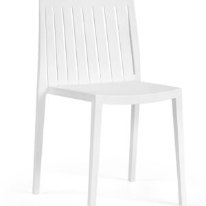 Silla de exterior Chopin 48 blanco apilable de polipropileno reforzado con fibra de vidrio y tratamiento anti UV