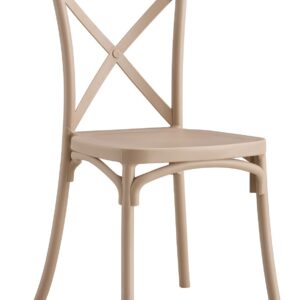 Silla de plastico corfú 47 apilable polipropileno color tórtora con tratamiento anti UV para exterior