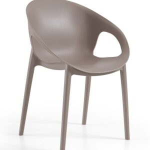 Silla de exterior Cosmos 60 apilable polipropileno color tórtora con fibra de vidrio