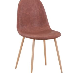 Silla tapizada epoque 48 cuero similpiel vintage con patas metálicas acabado madera para comedor