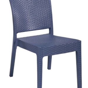 Silla de plastico lido 47 gris oscuro apilable imitación ratán para terraza y hostelería