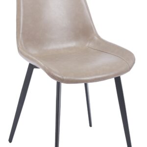 Silla tapizada madrigal 83 gris similpiel con armazón metálico negro para comedor y salón