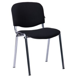 Silla tapizada niza 53 negro cromada con chasis cromado y tejido acrílico, apilable y multiusos