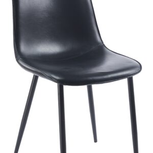 Silla tapizada peñafiel 45 negro similpiel vintage con estructura metálica epoxi y respaldo acolchado