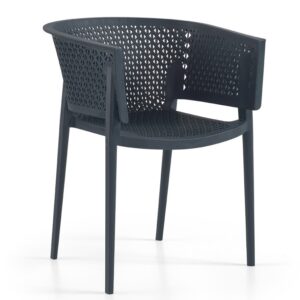 Silla de exterior Bill 54 antracita apilable de polipropileno reforzado con fibra de vidrio