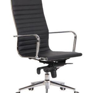 Silla de oficina roterdam 65 negro similpiel basculante con respaldo alto y mecanismo multifunción