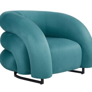 Sillon Diseno Karlovy 90 Negro Velvet Sillón - Sillón diseño Karlovy 90 negro velvet turquesa con base metálica y tapizado...