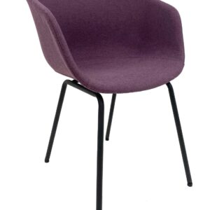 Sillon Tapizado Kiel 55 Rosa Sillón - Sillón tapizado Kiel 55 rosa con estructura metálica negra y taburete a juego