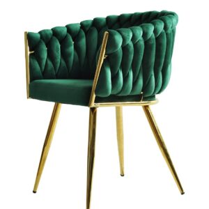 Sillon Tapizado King 60 Verde Oscuro Velvet Sillón dorado