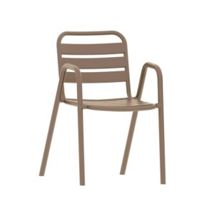 Silla de plastico tropicana 60 marrón apilable para terraza y hostelería con tratamiento anti UV