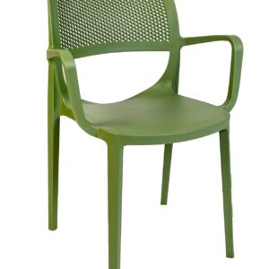 Silla de plastico verdi 58 verde apilable polipropileno reforzado exterior hosteleria