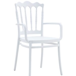 Silla de plastico wedding 54 blanco apilable para catering eventos exterior e interior hostelería