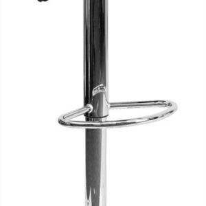 Taburete tapizado regulable SAMBA con base cromada y asiento nappel blanco para cocina o bar