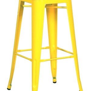 Taburete de acero amarillo TOL EK LIMITED apilable con pintura epoxi para interior y exterior protegido