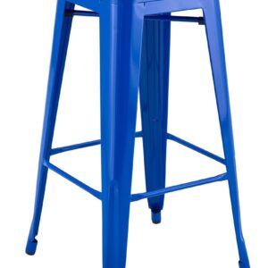 Taburete de metal TOL EK LIMITED azul apilable con estructura de acero y pintura epoxi