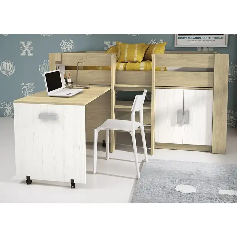 Camas Infantiles Cama Block con Mesa Estudio Integrada