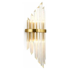Aplique de pared PALACE dorado con cristal · cristal decorativo con dos casquillos e14