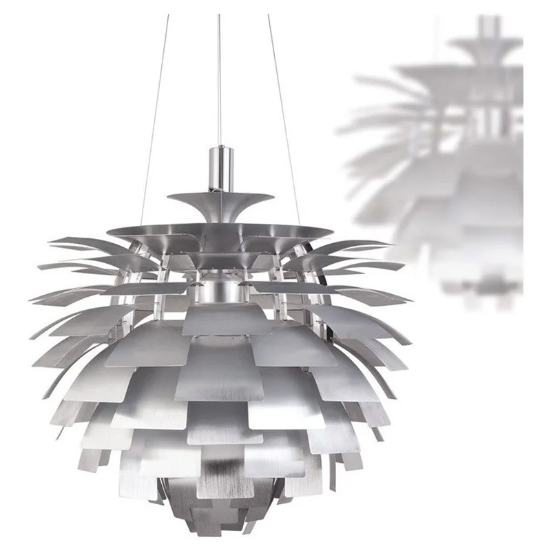 Lámpara de techo ARTIC plata de 60 cm · vista de la pantalla plateada