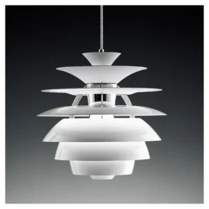 Lámpara de techo CYGNY blanca de 40 cm · vista frontal del aluminio blanco