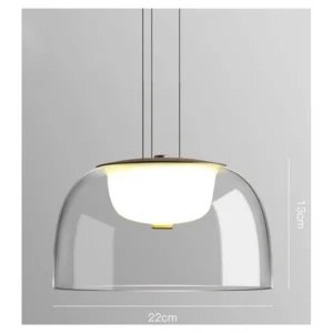 Lámpara de techo WITTEN H130 LED de 22 cm · cuerpo alto de cristal transparente
